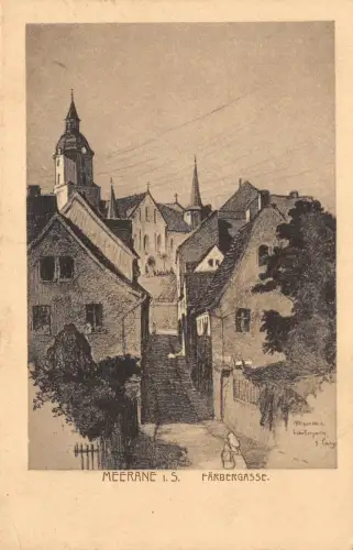 Meerane i. S. Färbergasse Postkarte AK 1918
