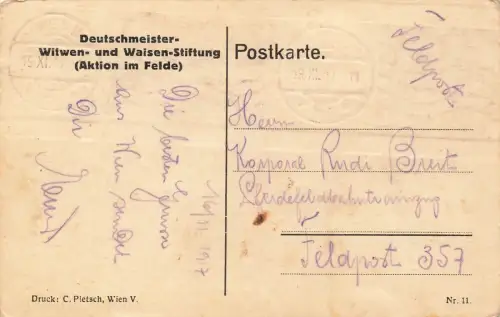 Der Innere Feind Stärkere Feindliche Kräfte Übergelaufen Postkarte AK 1917