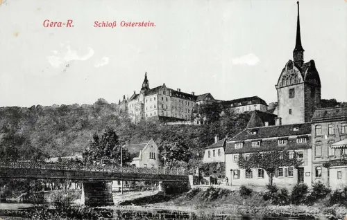 Gera-R. Schloß Osterstein Postkarte AK 1918