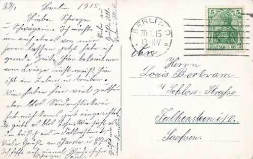 AK Berlin Parsevalballon Stadtansicht Berlin 1915 gelaufen Postkarte