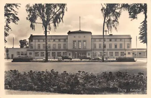 Elbing (Elbląg) Bahnhof Ostpreußen Postkarte AK 1944