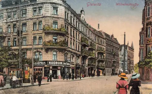 Wilhelmstraße in Gleiwitz Schlesien Postkarte AK