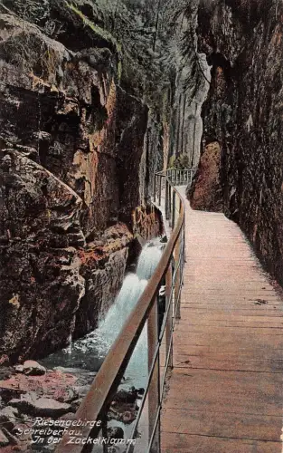 Riesengebirge Schreiberhau In der Zackelklamm Postkarte AK