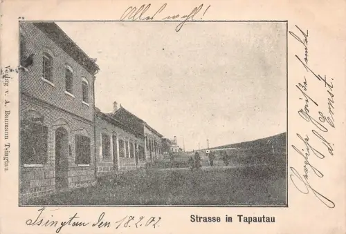 AK Tsingtao Tsingtau 青岛 市 Strasse in Tapautau Kiautschou China Kolonie 1902