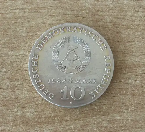 DDR 10 Mark 1984 Alfred Brehm Silber Münze￼