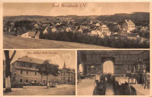 Bad Brambach i. V. Fremdenhof Stadt Dresden Postkarte AK 1931