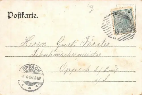 Gruss aus dem Jagdschloss bei Rumburg AK 1904