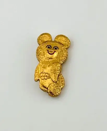 Mischka Bär Anstecker Maskottchen Olympia Moskau Abzeichen