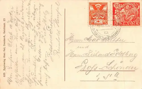 Stadtansicht Dittersbach Böhmen Schweiz Postkarte AK 1925