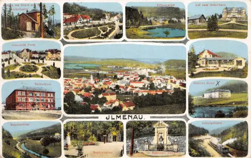 Ilmenau Technikum Sophienplatz Kickelhahn Zahnradbahn AK 1925