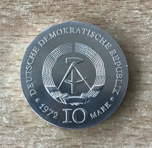 DDR 10 Mark 1972 Heinrich Heine Silber stgl.