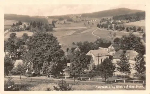 Auerbach i. V. Blick auf Bad Brunn Postkarte AK