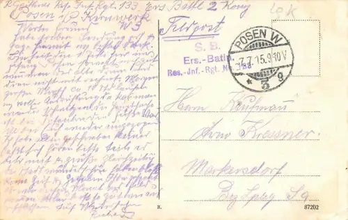 Rathaus in Posen Feldpostkarte 1915