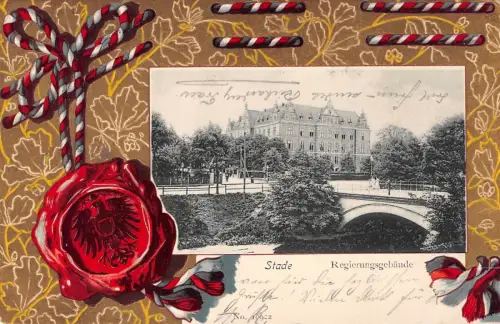 Stade Regierungsgebäude Niedersachsen Postkarte AK 1902