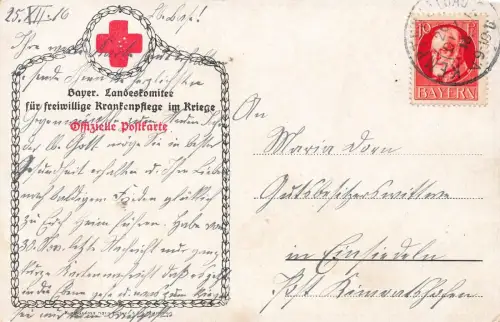 Kriegskameraden Deutscher-Österreich Soldaten Rotkreuz Postkarte AK 1916