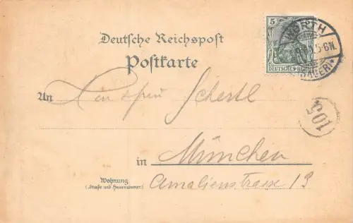 Gruss aus Wörth a/S. Schloss Bayerisches Landesdenkmal Litho AK 1900