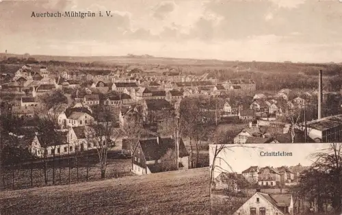 Auerbach-Mühlgrün i. V. Crinitzleiten Postkarte AK 1929