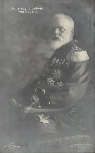 Portrait von Prinzregent Ludwig von Bayern Patriotika Postkarte AK