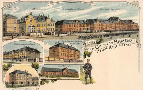 Gruß aus Garnison Kamenz 13.Inft. Regiment Nr. 178 AK 1915