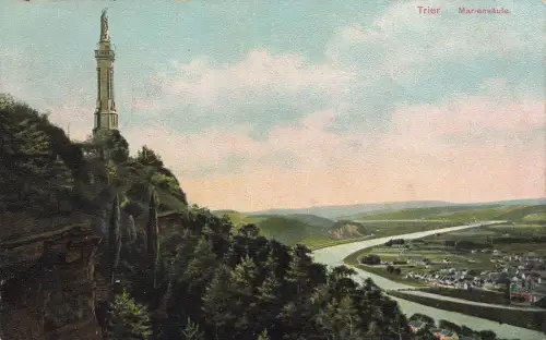 Mariensäule in Trier Rheinland-Pfalz Postkarte AK 1911
