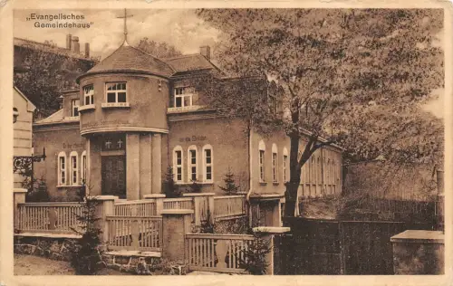 Evangelisches Gemeindehaus Auerbach i. V. Postkarte AK