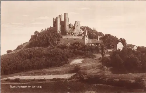 Ruine Hanstein im Werratal Postkarte AK