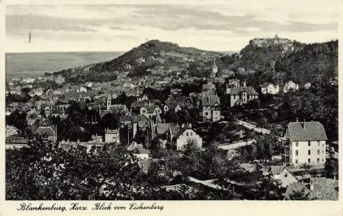 AK Blankenburg Stadtansicht Blick vom Eichenberg Sachsen-Anhalt 1939 Postkarte