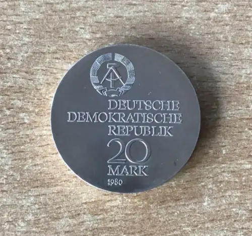 DDR 20 Mark 1980 Ernst Abbe Silber