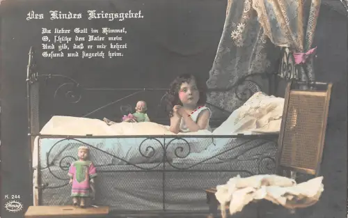 Des Kindes Kriegsgebet Patriotika Postkarte