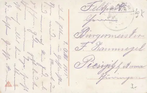 Portrait Kaiser Franz Josef im Gebet Postkarte AK 1915