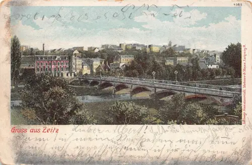 Gruss aus Zeitz Ansicht Brücke AK 1900