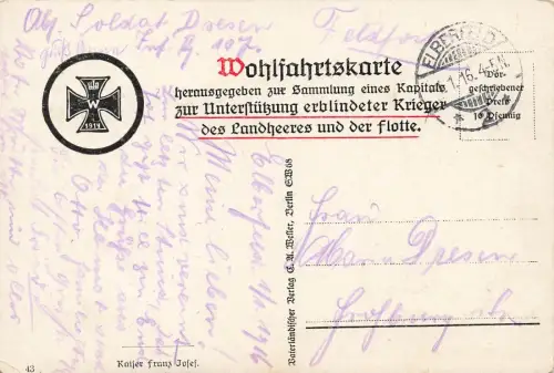 Portrait von Kaiser Franz Josef Postkarte AK 1916