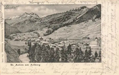 Blick auf Saint Anton am Arlberg Österreich Postkarte AK 1908