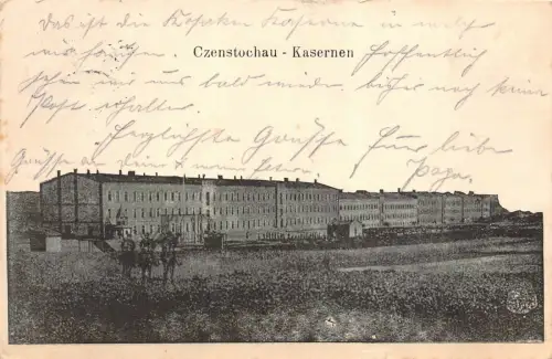 Czenstochau Kasernen Feldpostkarte AK 1914