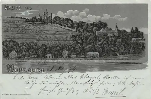 Gruss aus Würzburg Main Postkarte AK 1899
