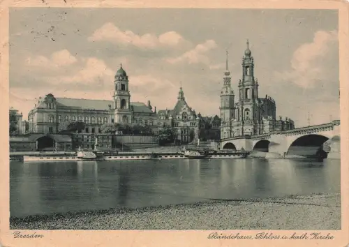 AK Dresden Ständehaus Schloss Kirche Sachsen 1932 gelaufen Postkarte