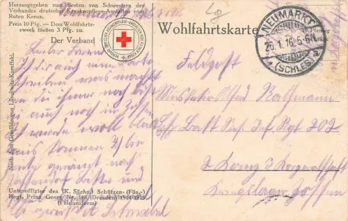 Unteroffizier des Sächsischen Schützen- Regiment Patriotika Rotkreuz AK 1916