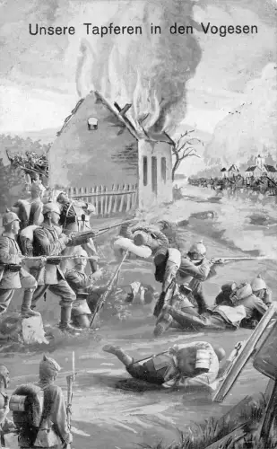 Unsere Tapferen in den Vogesen Patriotika Postkarte AK 1914