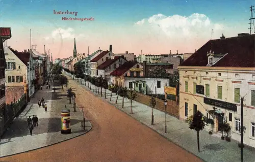 AK Insterburg Hindenburgstrasse Ostpreussen 1917 gelaufen Postkarte