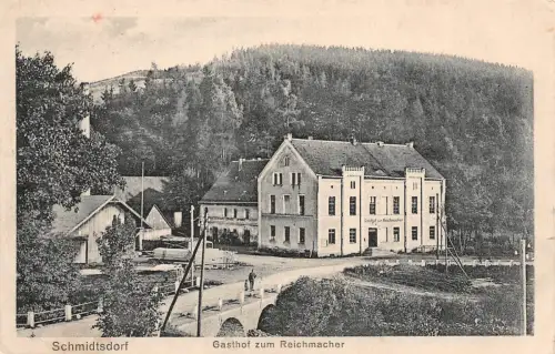 Schmidtsdorf Schlesien Gasthof zum Reichmacher Restaurant Postkarte 1925