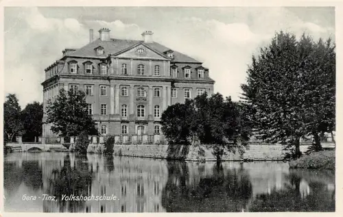 Gera-Tinz Volkshochschule Arbeitsdienstlager Schloß Tinz Postkarte AK
