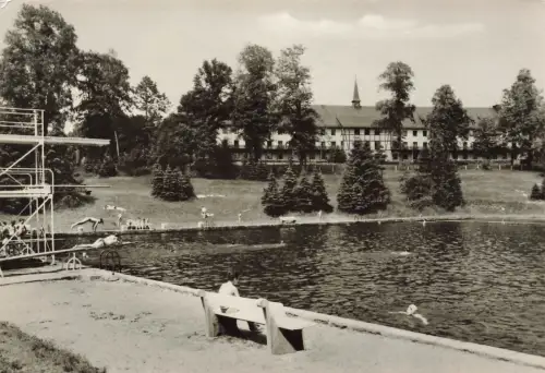 Sommerbad Wolkenstein-Warmbad Erzgebirge Sachsen Postkarte AK 1967
