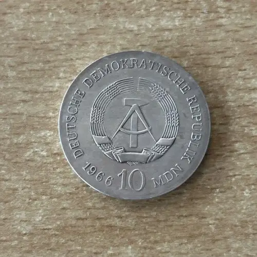 DDR 10 Mark 1966 Karl Friedrich Schinkel Silber