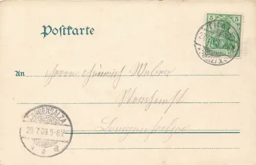 AK Thale Bodethal Blockhalde Schurre Sachsen-Anhalt 1903 gelaufen Postkarte