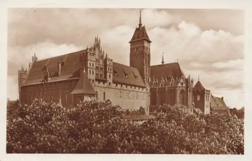 AK Marienburg Hochschloss Südost-Ansicht Westpreussen 1929 gelaufen Postkarte