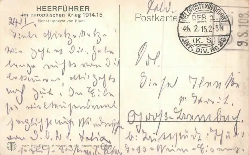 Portrait vom preußischer Generaloberst von Kluck Postkarte AK 1915