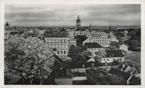 AK Budweis Stadtansicht Kirche Böhmen 1943 gelaufen Postkarte