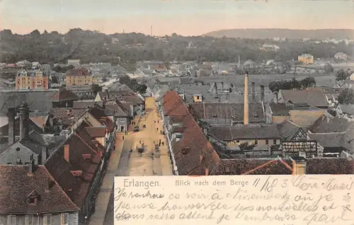 Erlangen Blick nach dem Berge Postkarte AK 1903