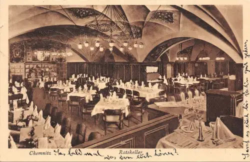 Chemnitz Ratskeller Postkarte AK 1930