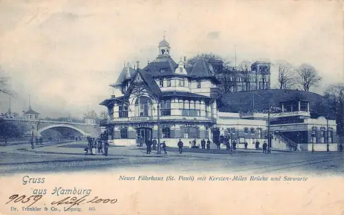 Gruss aus Hamburg Neues Fährhaus (St. Pauli) Postkarte AK